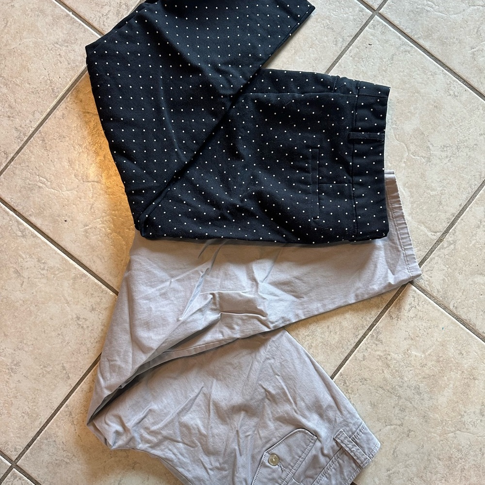Liz Claiborne Black Polka Dot and Gray Pants Set